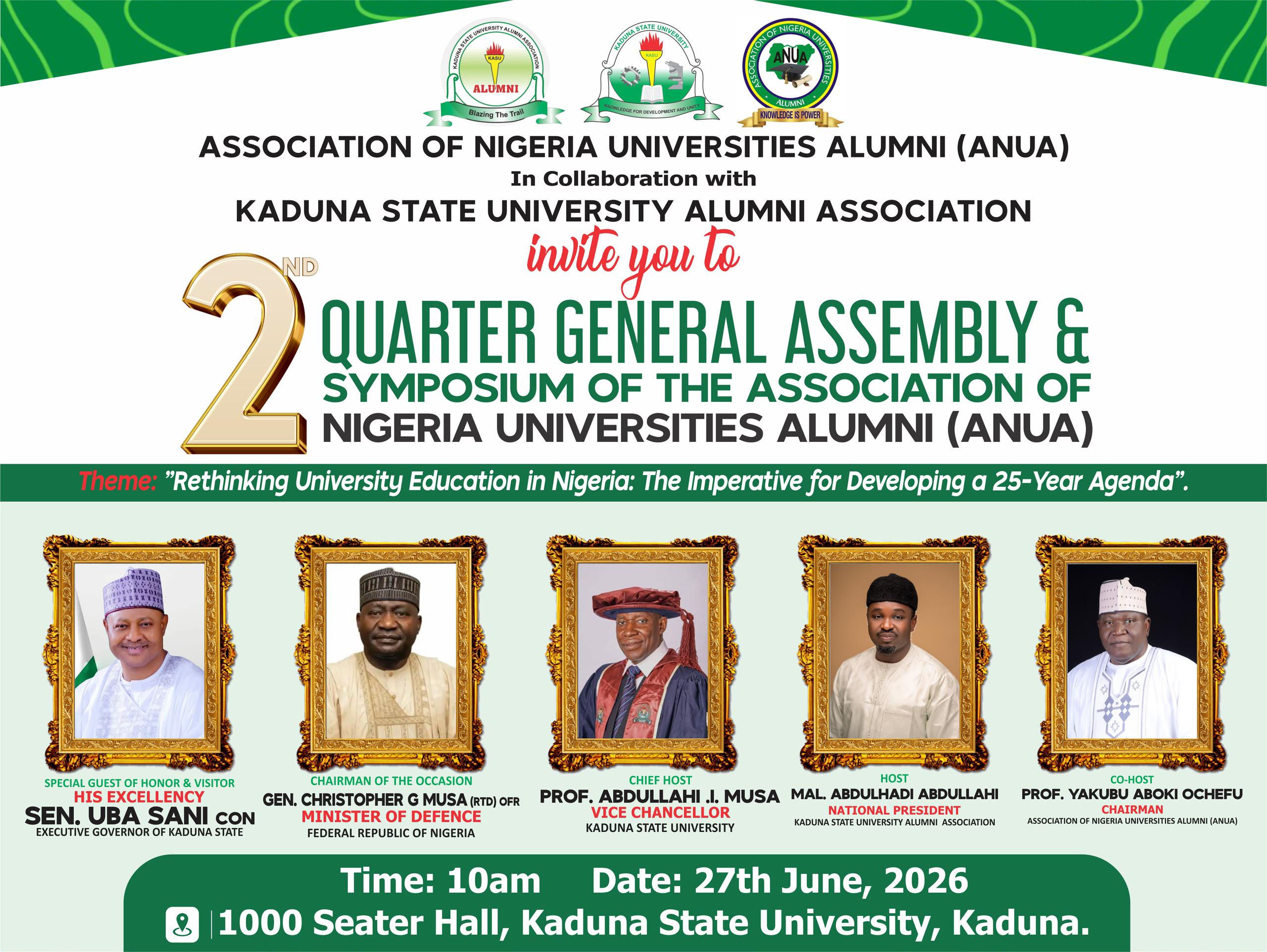 Kaduna State University Alumni Association Hosted Association of Nigeria Universities Alumni (ANUA).